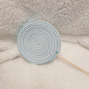 Baby Shower Decoration, Light Blue and White Glitter Foam Lollipop, Wreath Attachment/Embellishment