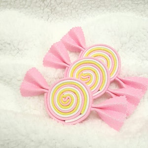 Easter Glitter Foam Candy, Pink Lemonade Decor, Flamingo Decor, Spring Pink, Yellow and White Swirl Candy, Wreath Attachment/Embellishment