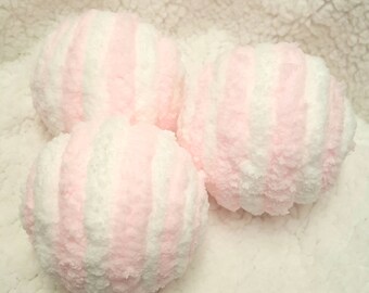 Baby Shower Decorative Ornament Ball, Pink and White Yarn Wrapped Balls, Princess Decor, Bowl/Vase Fillers, Wreath Embellishment/Attachments