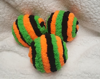 Boules d’ornement floues décoratives d’Halloween, boules de fil, remplisseuses de bols, accessoires de couronne