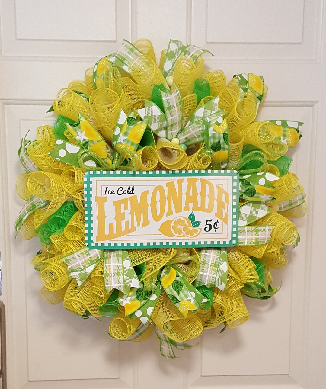 Lemon Wreath Lemon Lime Kitchen Decor Lemonade Picnic Decor Etsy