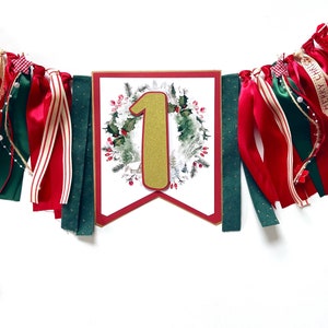 Christmas High Chair Banner | Red Christmas Birthday |Winter Onederland Banner | Christmas Wreath Banner | Oh what fun Christmas |