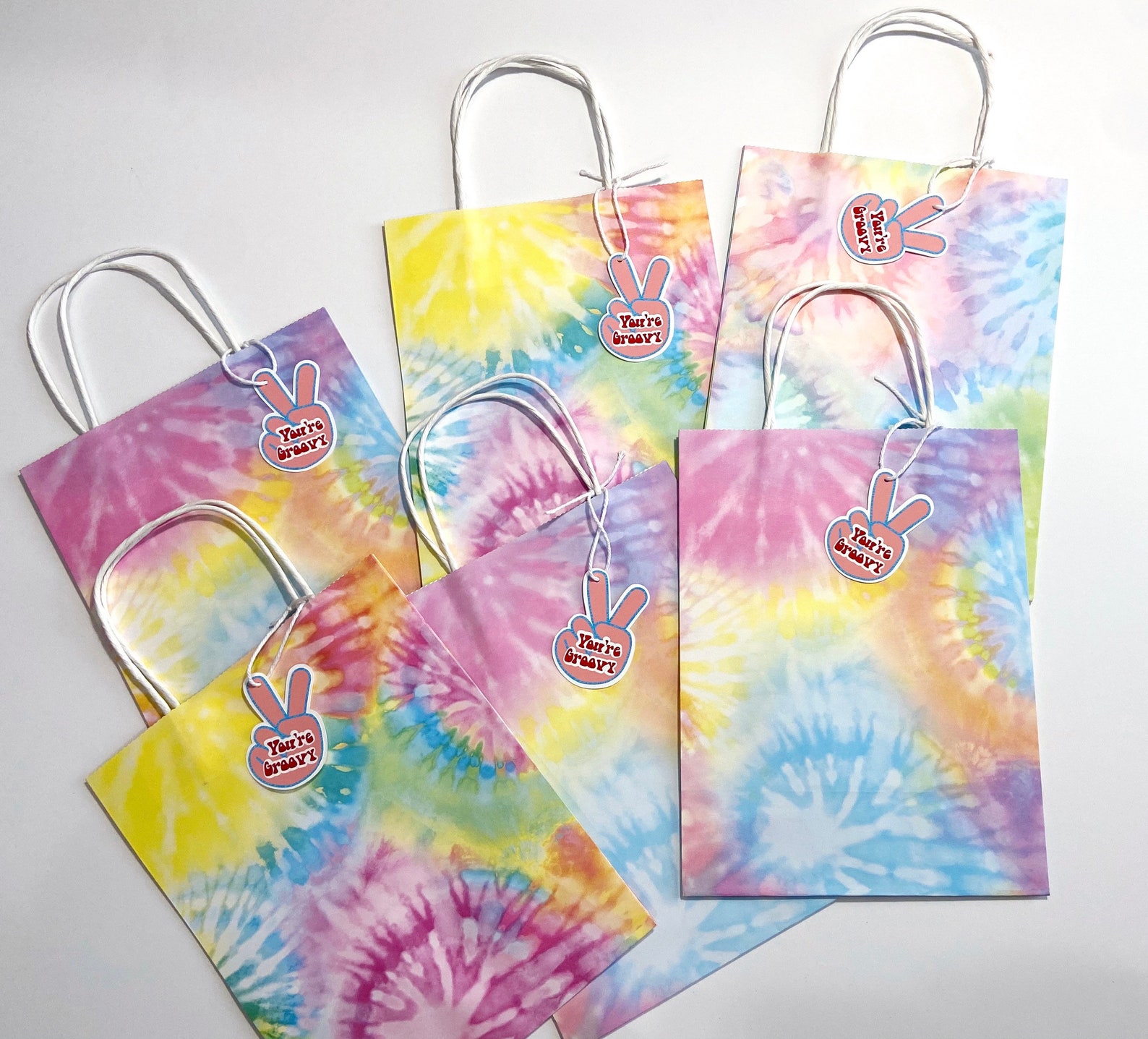 Tie Dye Party Tie Dye Gift Bags Tie Dye Goodie Bags Etsy