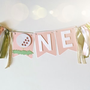 Pink Golf Birthday - Hole in One Banner - Golf 1st Birthday - Golf First Birthday - Golf First Birthday High Chair Banner - Hole in One