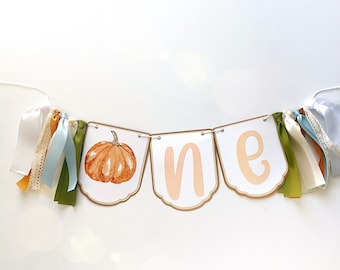Pumpkin High Chair Banner - Pumpkin 1st Birthday - Pumpkin Birthday - One Little Pumpkin Party - Pumpkin Patch Birthday - Fall Party Decor