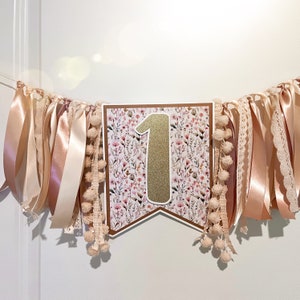 Wildflower 1st Birthday | Floral High Chair Banner |Boho High Chair Banner | Floral Banner | Wildflower Garland | Wildflower decorations