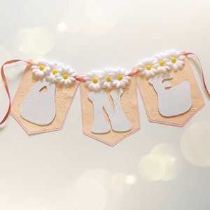 Daisy Hippie Birthday Banner - Daisy Flower Banner- Two Groovy Birthday Party - 70’s Birthday Banner - Floral Birthday - Flower Power Banner