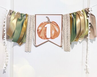 Pumpkin High Chair Banner - Pumpkin 1st Birthday - Pumpkin Birthday - One Little Pumpkin Party - Pumpkin Patch Birthday - Fall Party Decor