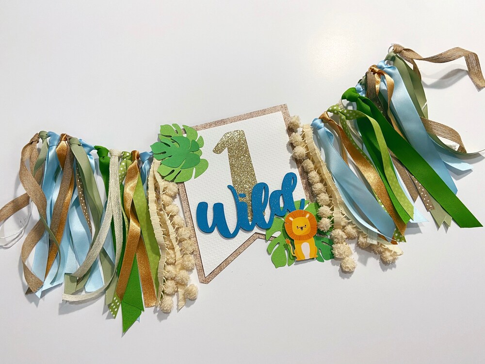Wild One High Chair Banner - Safari 1St Birthday Banner - Safari High Chair Banner - Wild One Banner - 1St Birthday Banner - One High Chair Moderndaydecors
