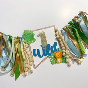 Wild One High Chair Banner - Safari 1st Birthday Banner - Safari High Chair Banner - Wild One Banner - 1st Birthday Banner - One High Chair