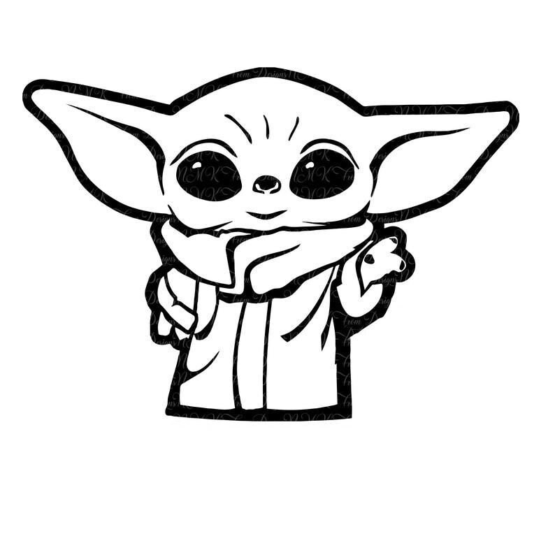 baby yoda 1 custom vinyl sticker decalwindow decallaptop etsy