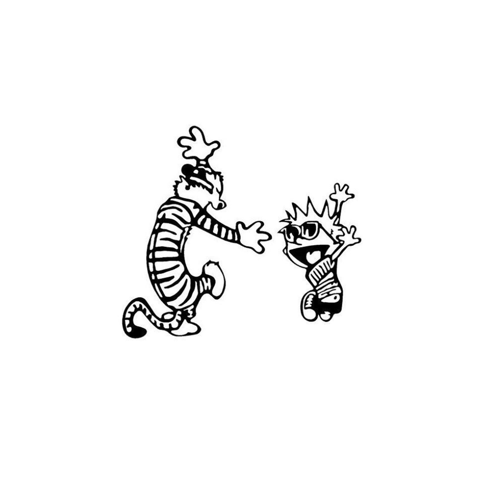 Calvin and Hobbes Rocking Out Vinyl Car Decal or Laptop Decal Etsy