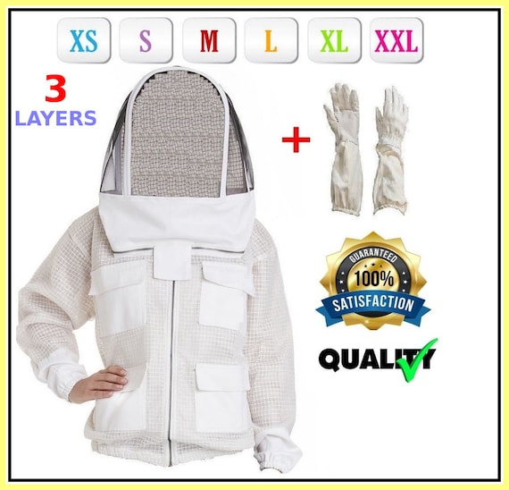 Bee 3 Layer Ultra Ventilated beekeeping beekeeper jacket Fancy Veil /<M/>