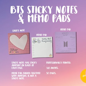 BTS Sticky Notes & Memo Pads