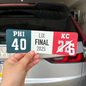The Real Score of Super Bowl LIX - matte vinyl sticker or vinyl bumper sticker, Philadelphia Eagles