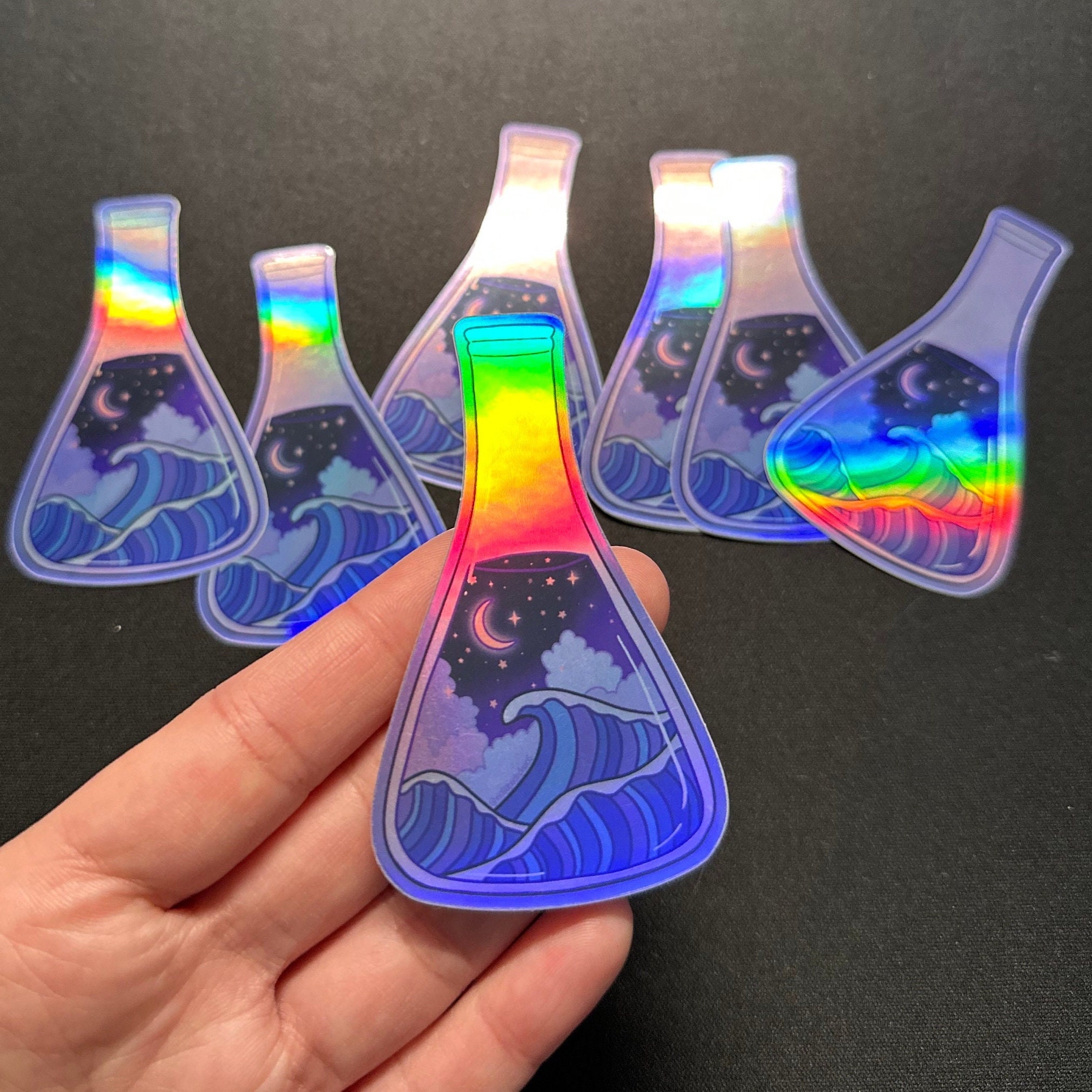 4-pack | Holographic Science Lab Sticker Bundle - Science Lab Vinyl ...