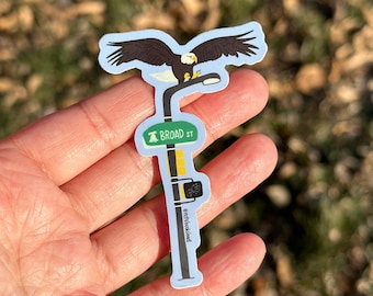 Broad Street Philadelphia Eagles-Inspired Sticker or Magnet - Philly Eagles themed, Broad Street, matte vinyl sticker, waterproof