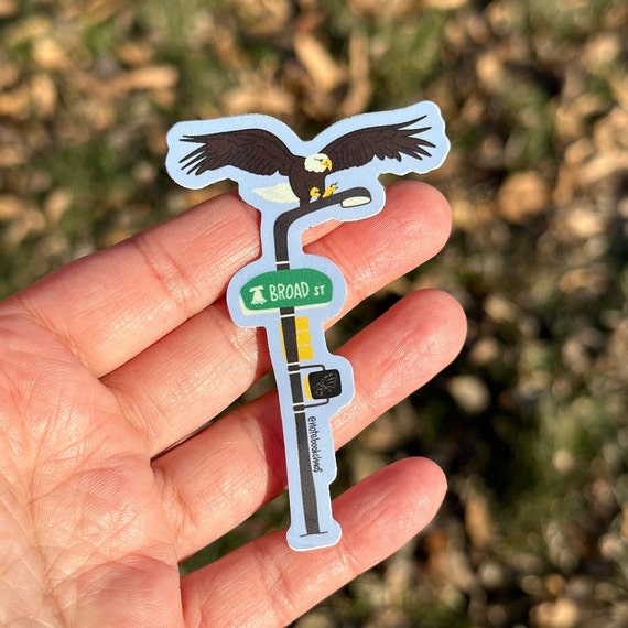 Broad Street Philadelphia Eagles-Inspired Sticker or Magnet - Philly Eagles themed, Broad Street, matte vinyl sticker, waterproof