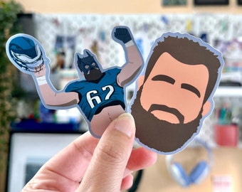 2-pack | Jason Kelce inspired stickers - matte vinyl stickers