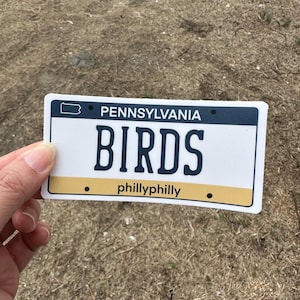 BIRDS PA License Plate sticker - matte vinyl sticker