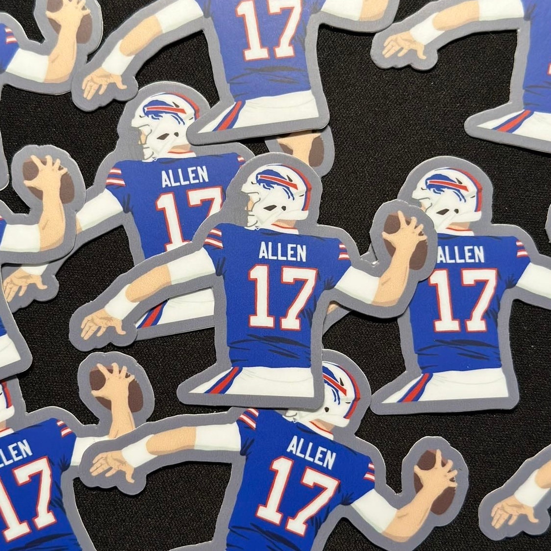 Josh Allen Mini Sticker - Buffalo Bills, matte vinyl sticker, waterproof