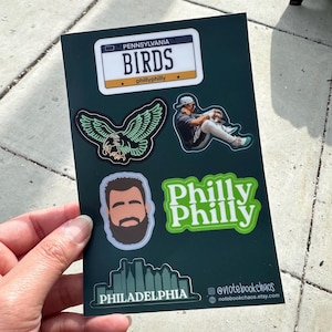 Philly/Eagles Mini Sticker Sheet - 6 stickers - matte vinyl stickers, hand drawn art