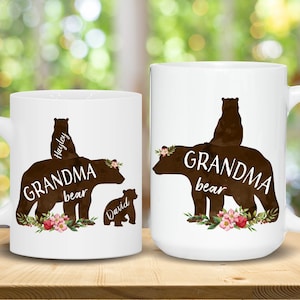 Grandma Bear Mug - Grandma Bear with Cubs Coffee Mug - Personalized Bear Family Mug - Custom Grandma Mug - Grandma Coffee Mug - Nana Mug
