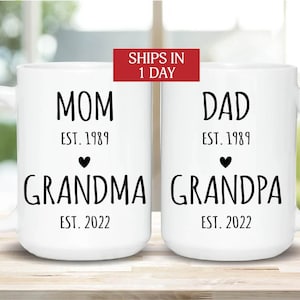 Grandparent Pregnancy Announcement Mug, New grandparents gift,Baby Announcement Gift, Grandparent Mug, Baby Reveal Mug, First Grandchild