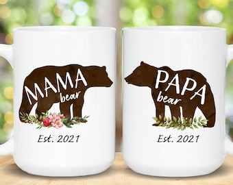 Mama Papa Bear Mugs Etsy