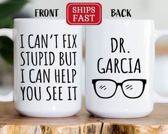 Personalized Optometrist Coffee Mug, OD gifts, Custom Name Optometry student tea cup, Optometry office decor, Doctor of Optometry Degree