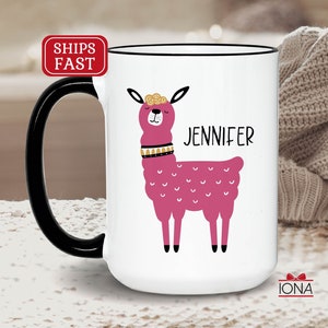 Personalized Llama Coffee Mug, Custom Llama Lover, Gift for women, Gifts for Him, Gifts for Her, Llama Gifts Tea cup, Girlfriend Gifts