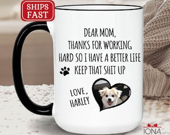 Personalized Dog Mom Mug, Funny Dog Lover Gift