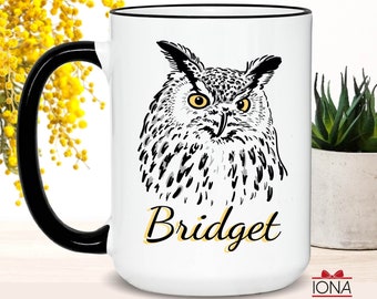 Owl Mug - Owl Gifts - Owl Coffee Cup - Personalized Name Owl Coffee Mug - Owl Custom Mug - Name Mug - Owl Lover Gift - Gift for him
