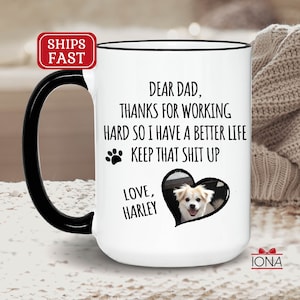 Dog Dad Mug, Dog Dad Gift, Personalized Dog Dad Gift, Custom Dog Dad Gift, Dog Owner Gift, Funny Gift Ideas for Dog Lover, Pet parent gift
