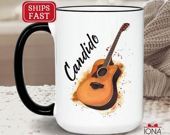 Guitar Coffee Mug, Custom Name Guitarist Gifts for Men, Gift for Women, Guitar Lovers Cup, Guitarist Music Birthday Gifts, Personalized Gift
