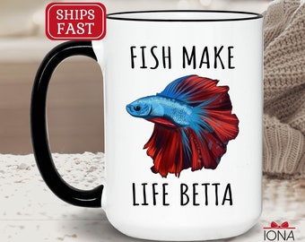 Betta Coffee Mug, Betta Mom Dad Gift, Betta Owner Mug, Siamese Fighting Fish Gift, Betta Lover Gift, Funny Betta Fish Cup, Betta Mom Gift