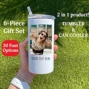 Personalized Tumbler with Picture, Custom Photo Collage Tumbler with text, Customized Travel Mug, personalized Christmas gift,12 oz Duozie