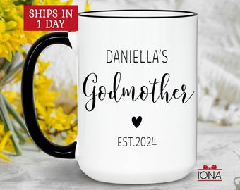 Personalized Godmother Coffee Mug, Custom Christening Cup, Unique Baptism Proposal, Special Role, Baby Name Present, Baby Godparent Keepsake