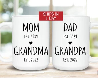 Grandparent Pregnancy Announcement Mug, New grandparents gift,Baby Announcement Gift, Grandparent Mug, Baby Reveal Mug, First Grandchild