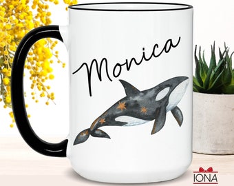 Orca Mug - Orca Gift for Women - Personalized Orca Coffee Mug With Name - Custom Name Coffee Mug - Orca Coffee Cup - Orca Lover Gifts