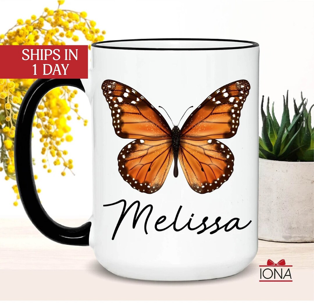 Butterfly Mug Butterfly Gift for Women Personalized Butterfly Coffee Cup Custom Name Coffee Mug ...