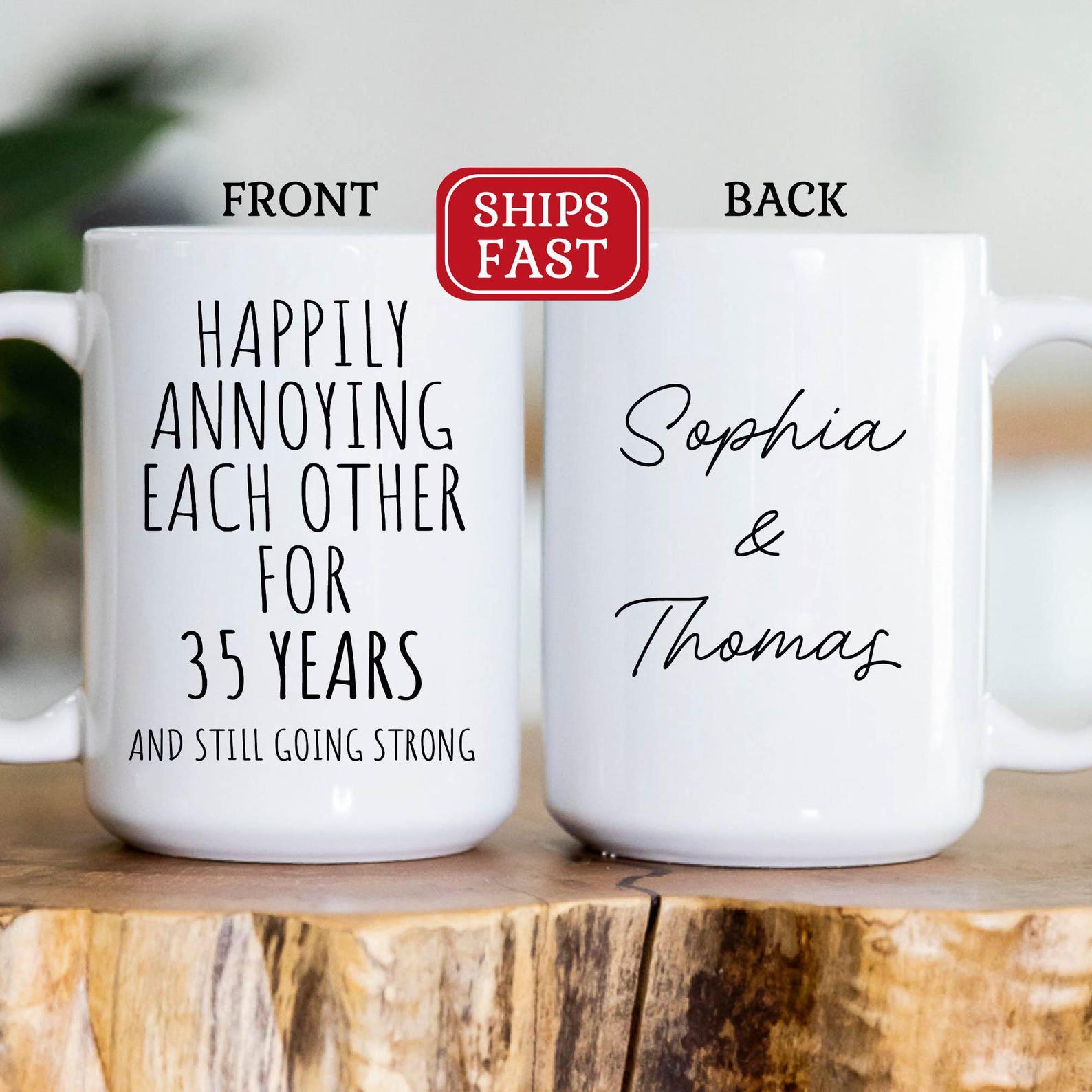 35th Anniversary Mug, 35 Year Wedding Anniversary Gift for Him Her 35th Anniversary Mug, 35 Year Wedding Anniversary Gift for Him Her