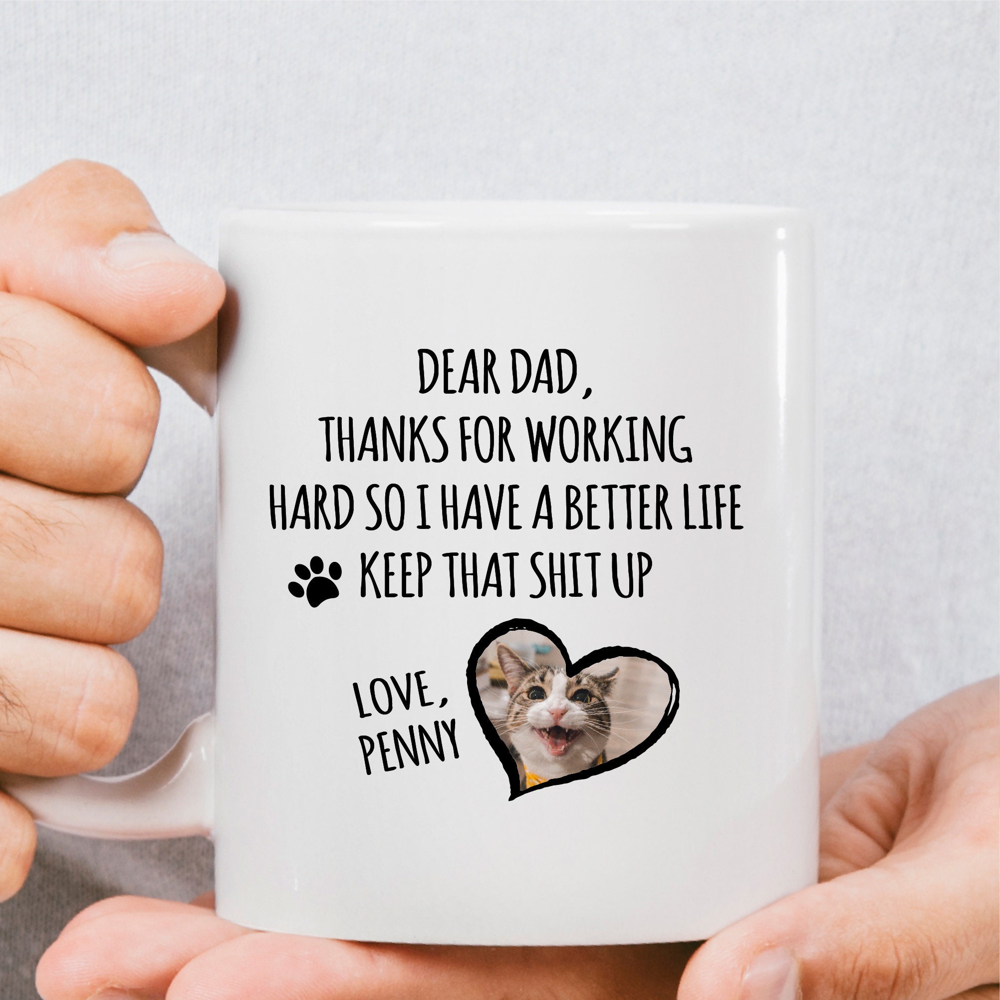 Cat Dad Mug Personalized Cat Dad Gift Custom Cat Dad Gift Etsy