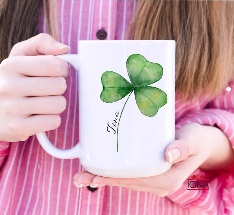 Personalized Shamrock Coffee Mug: Lucky Irish Gift bild 7
