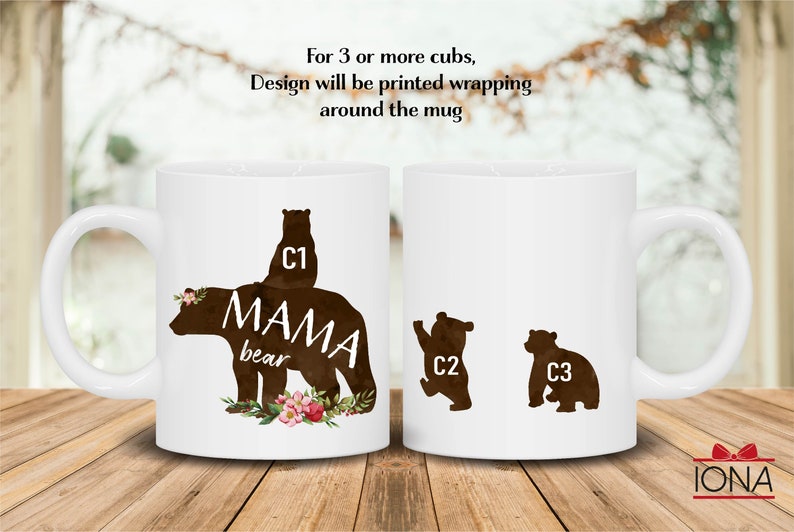 Mama Bear Mug Mama Bear with Cubs Coffee Mug Personalized Bear Family Mug Custom Mom Mug Mom Coffee Mug Mama mug with name image 4