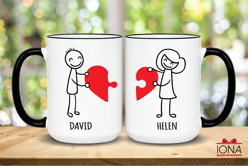 Couple Coffee Mugs, Couple Gift, Girlfriend Gifts, Romantic Gifts for Boyfriend, Custom Couple gift,Funny Gift for him, Valentine Couple Mug image 4