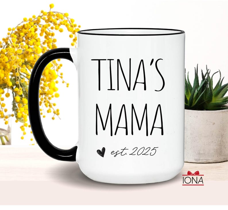 Taza para mamá, ideas de regalo para mamá primeriza, regalo para nuevos padres, taza de café para mamá, taza de café personalizada, idea de regalo personalizada para el Día de la Madre imagen 5