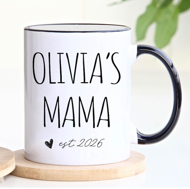 Taza para mamá, ideas de regalo para mamá primeriza, regalo para nuevos padres, taza de café para mamá, taza de café personalizada, idea de regalo personalizada para el Día de la Madre imagen 9