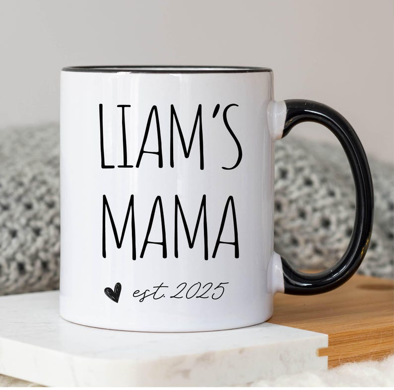 Taza para mamá, ideas de regalo para mamá primeriza, regalo para nuevos padres, taza de café para mamá, taza de café personalizada, idea de regalo personalizada para el Día de la Madre imagen 7