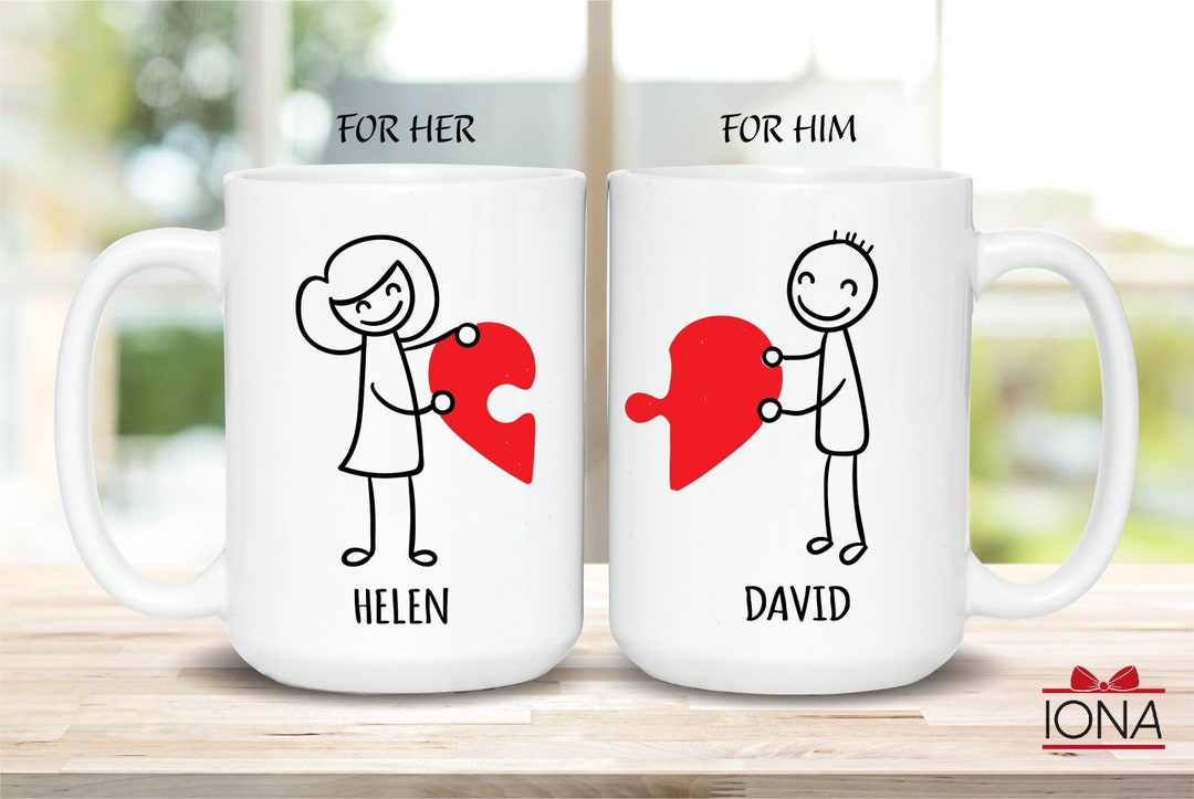 Couple Coffee Mugs, Couple Gift, Girlfriend Gifts, Romantic Gifts for Boyfriend, Custom Couple